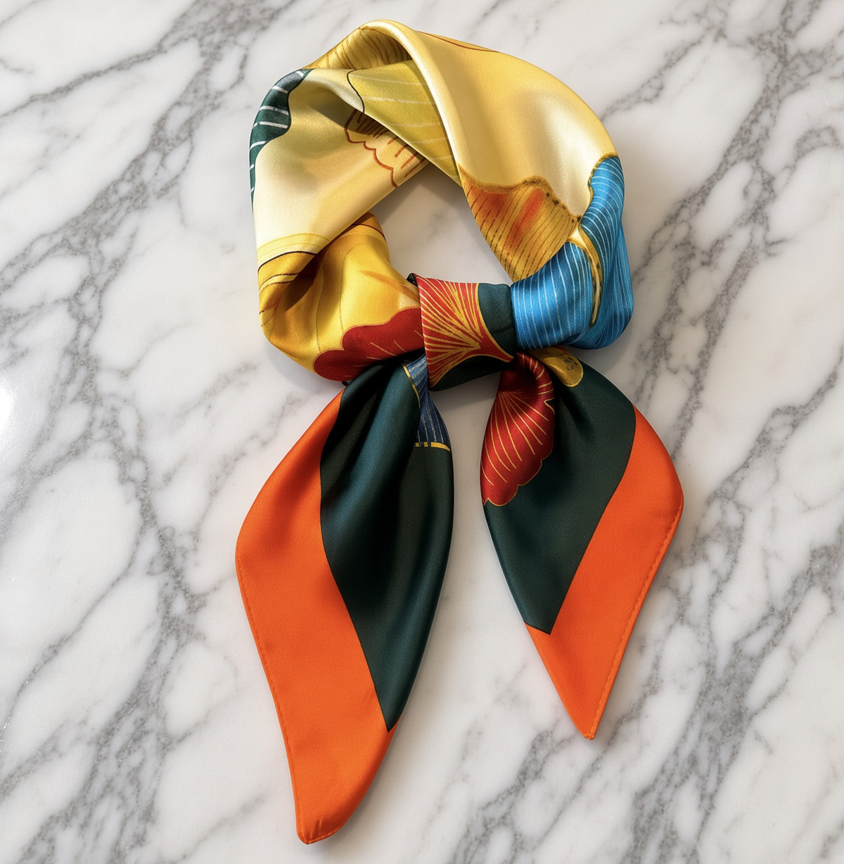 Saffron and Forest Scarf