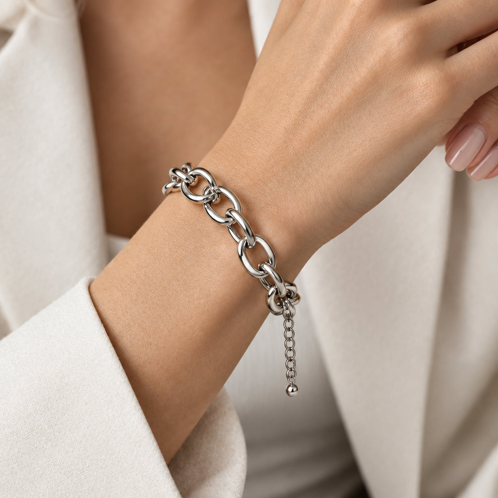 Easy Link Chunky Chain Bracelet-Gold or Silver