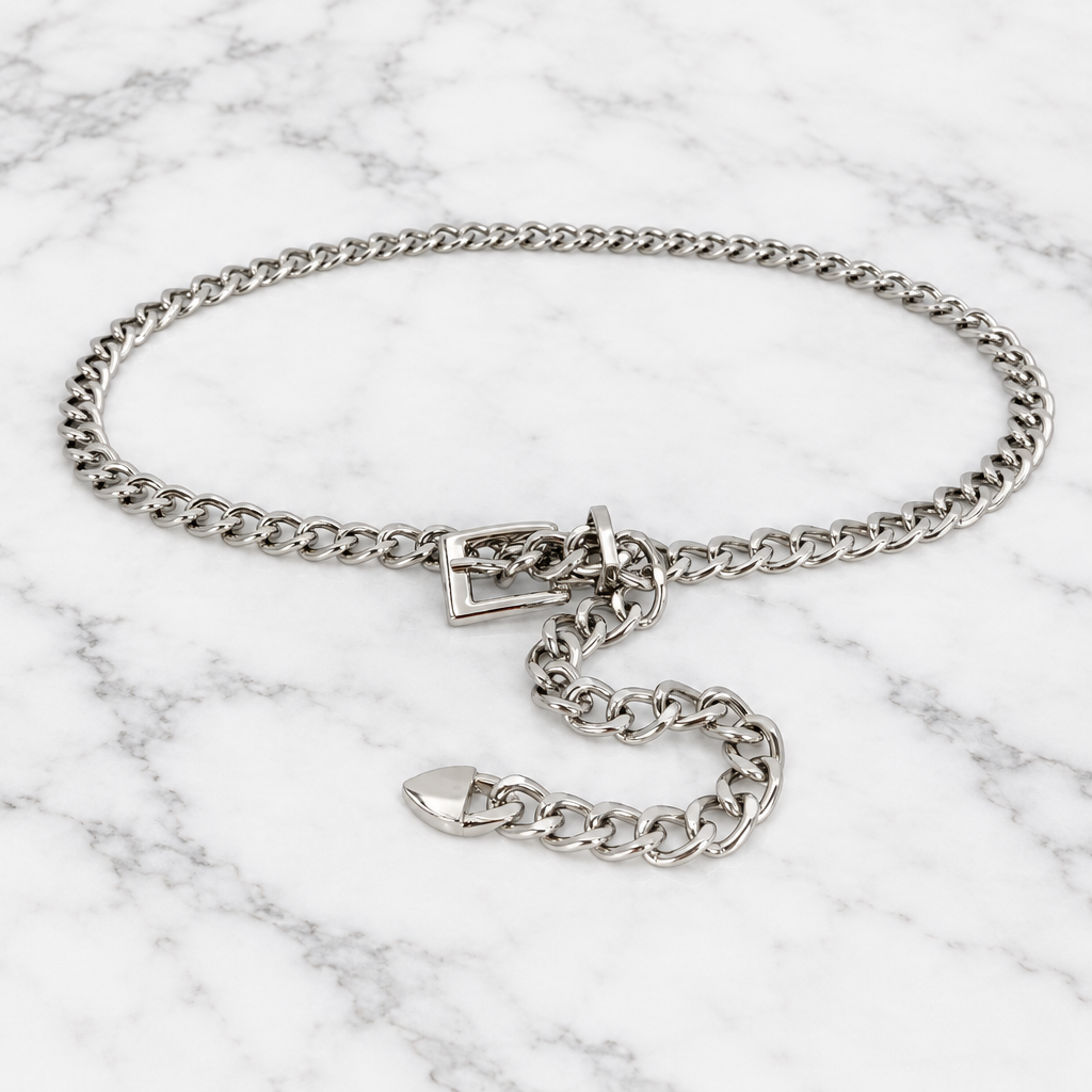 Silver Plumb Line Waist Chain