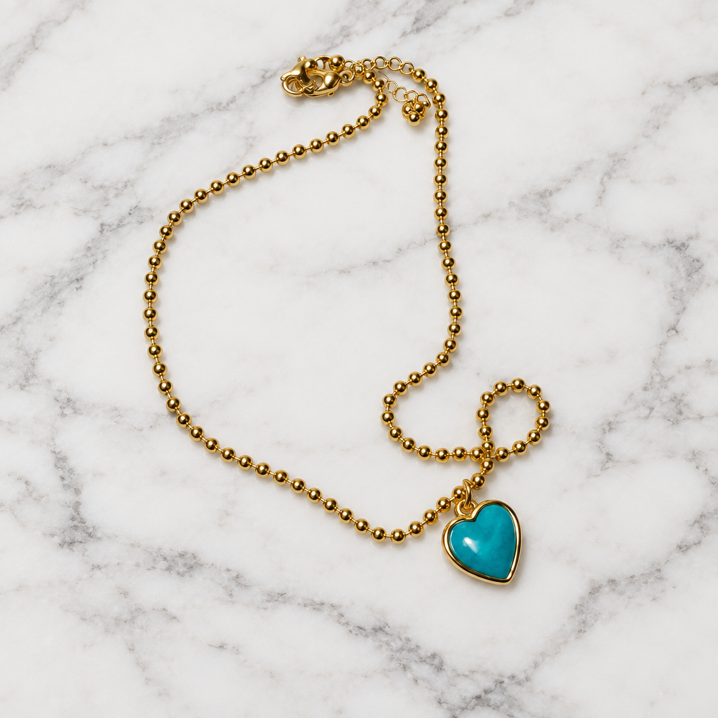 Something Blue Enamel Heart Necklace