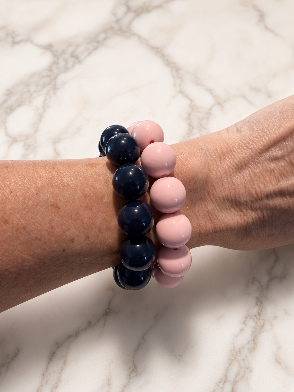 The Color Block Stack — 5-Piece Chunky Bead Set