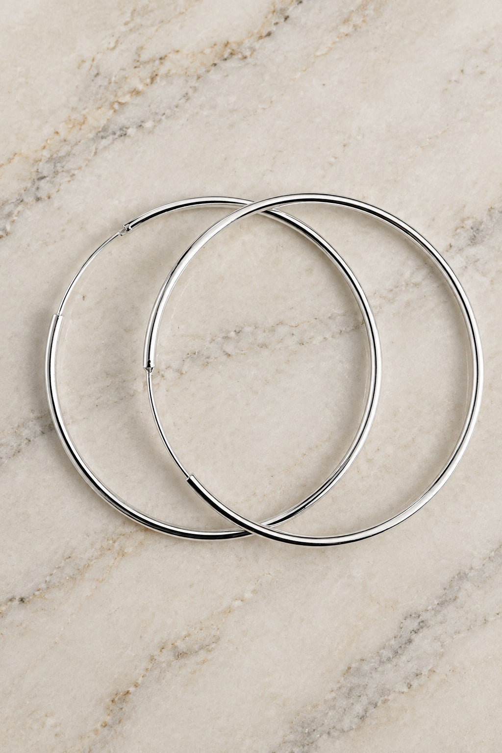 Silver Halo Large Hoop Earrings