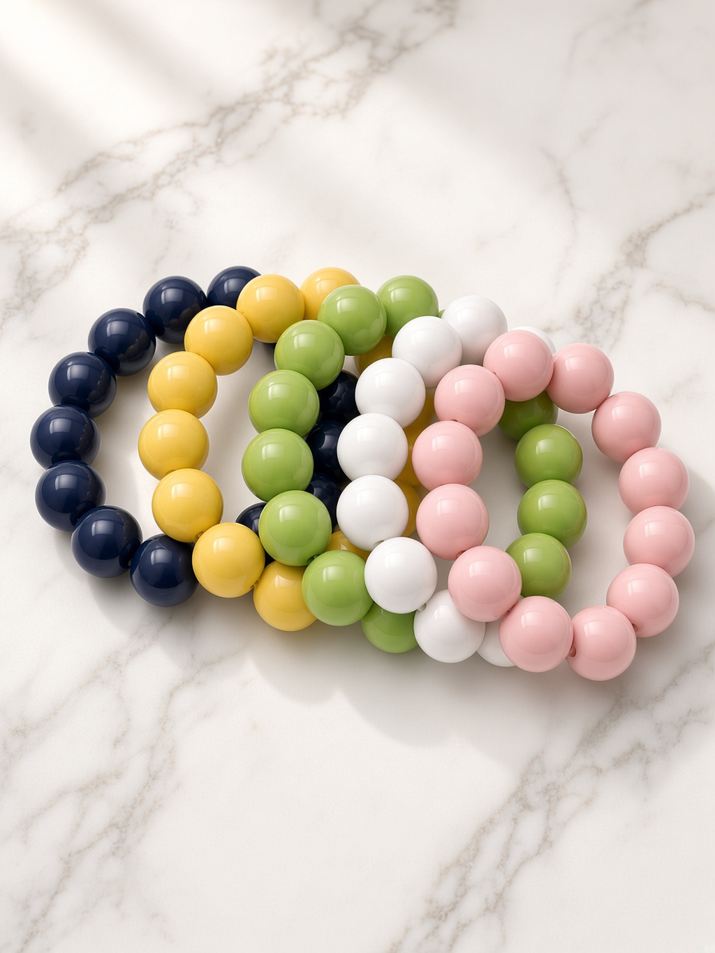 The Color Block Stack — 5-Piece Chunky Bead Set