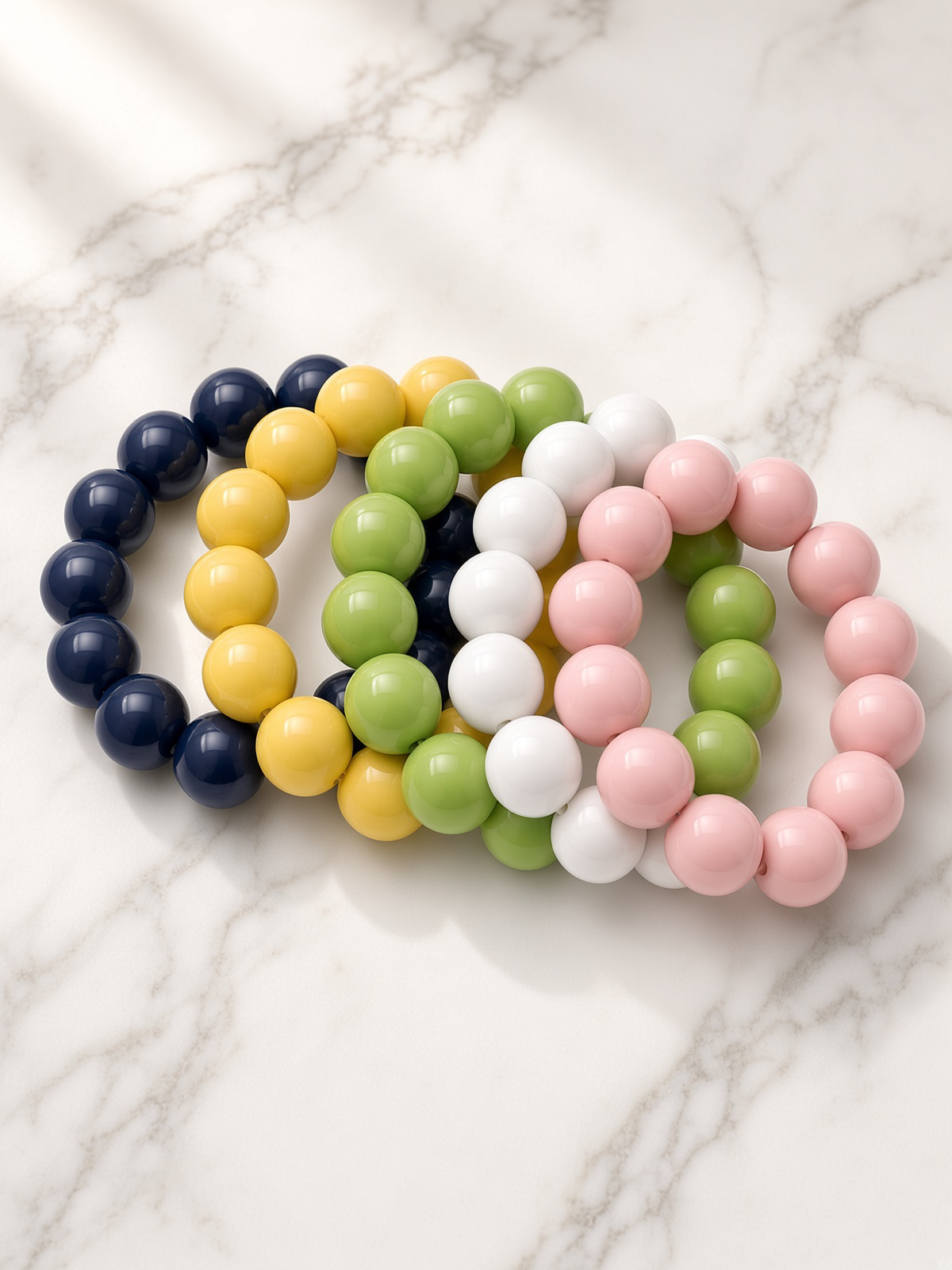 The Color Block Stack — 5-Piece Chunky Bead Set