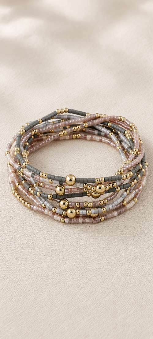 Blush and Gold Bracelet Stack
