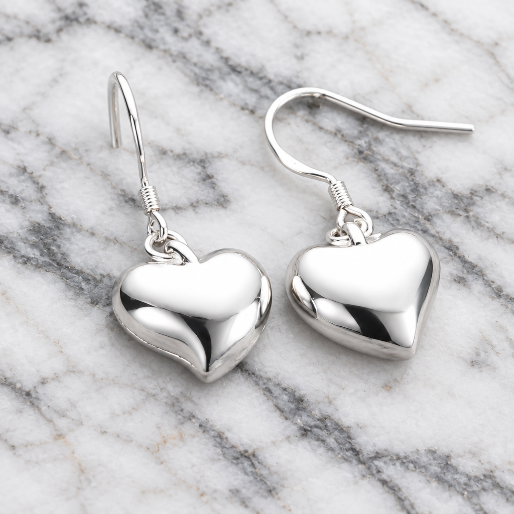 Plump Heart Drop Earrings