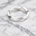 Silver Ribbon Wave Ring