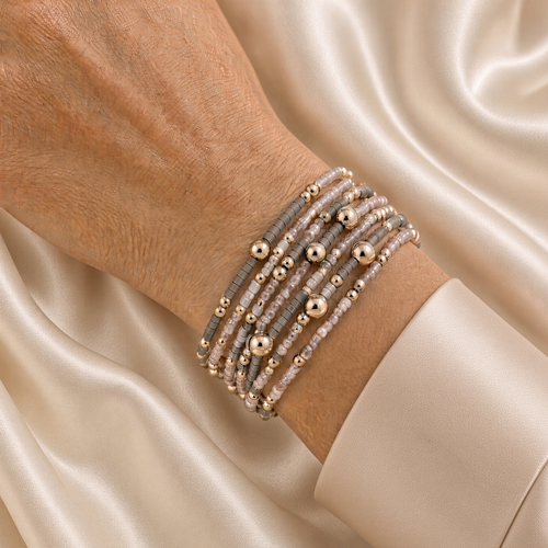 Blush and Gold Bracelet Stack
