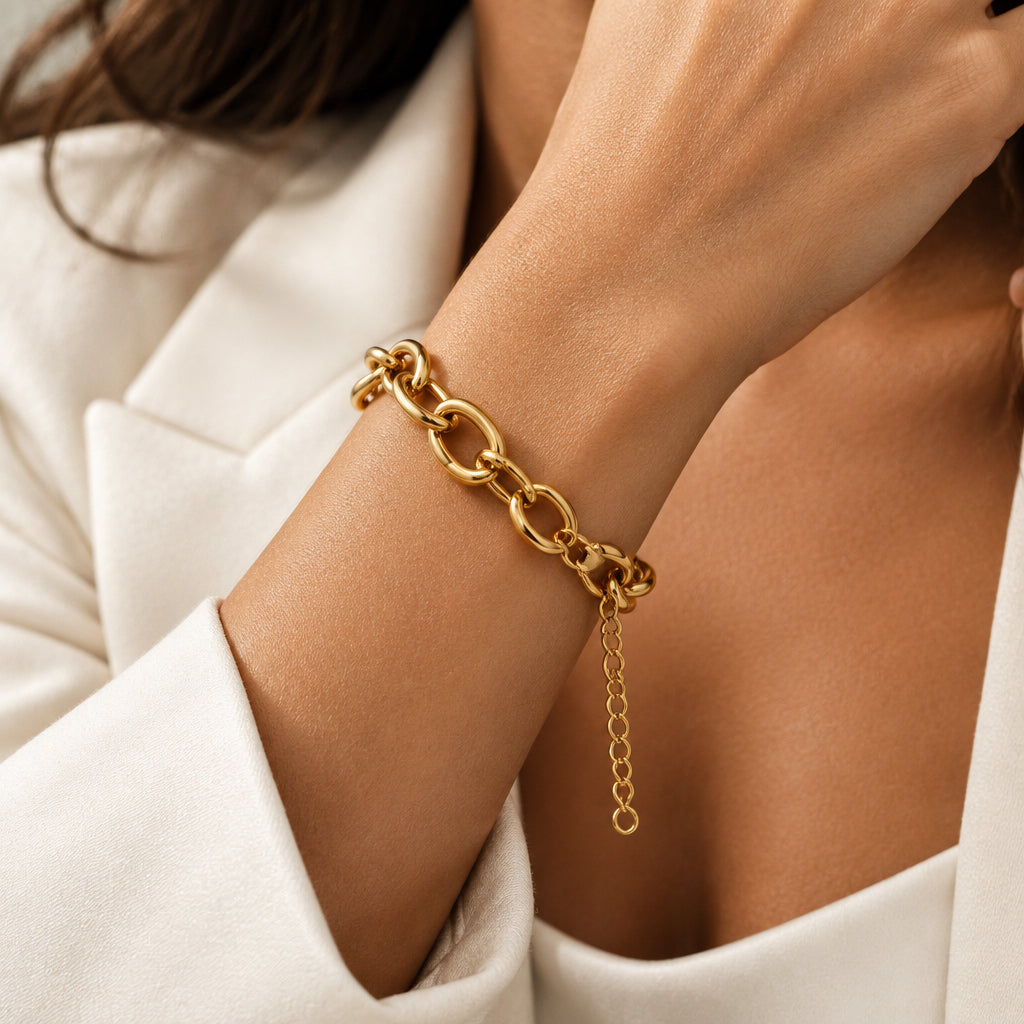 Easy Link Chunky Chain Bracelet-Gold or Silver