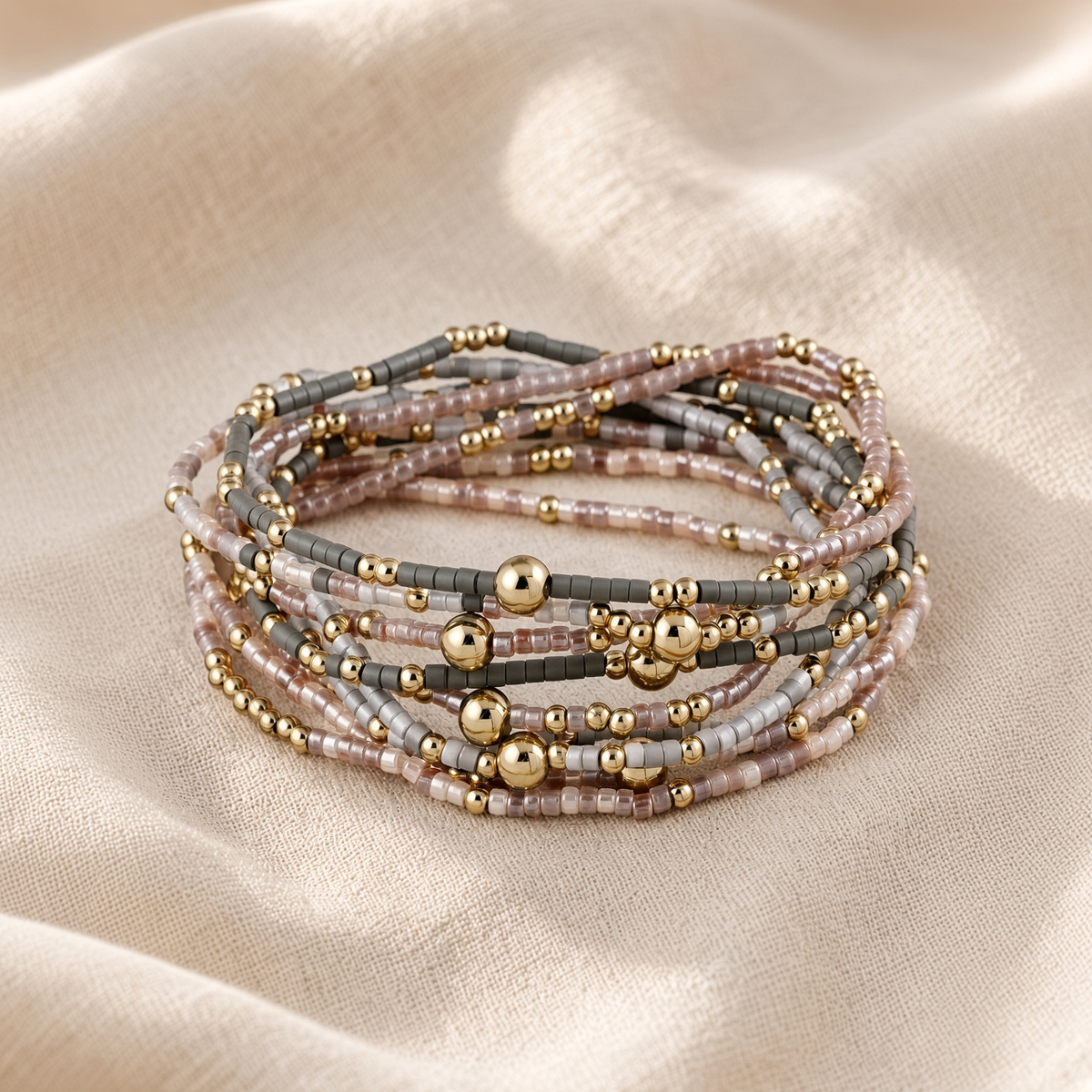 Blush and Gold Bracelet Stack