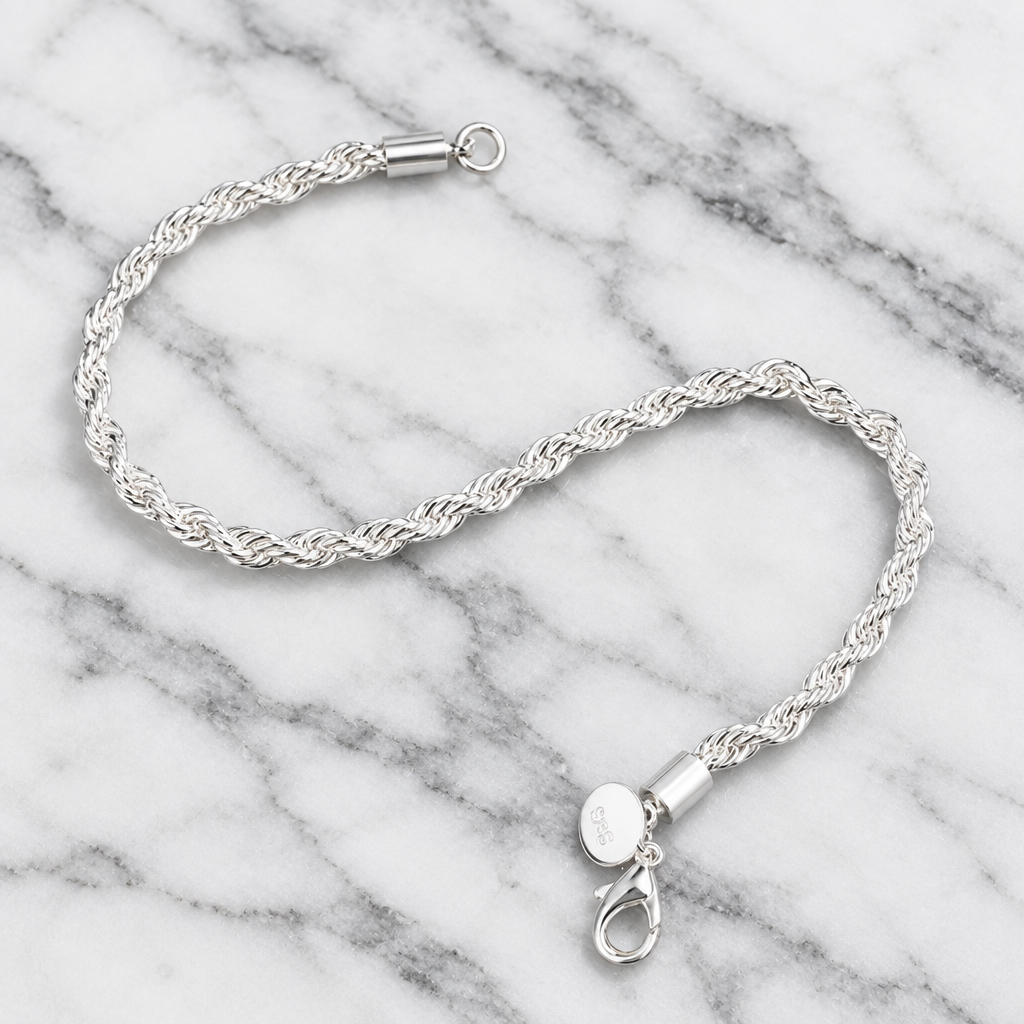 Silver Rope Bracelet