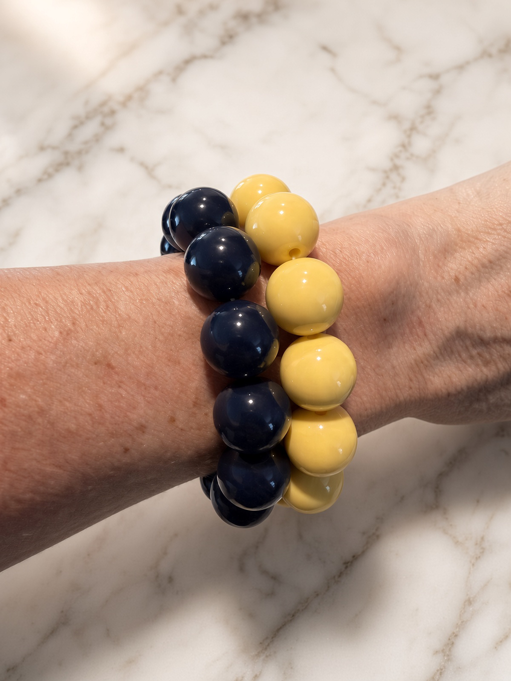The Color Block Stack — 5-Piece Chunky Bead Set