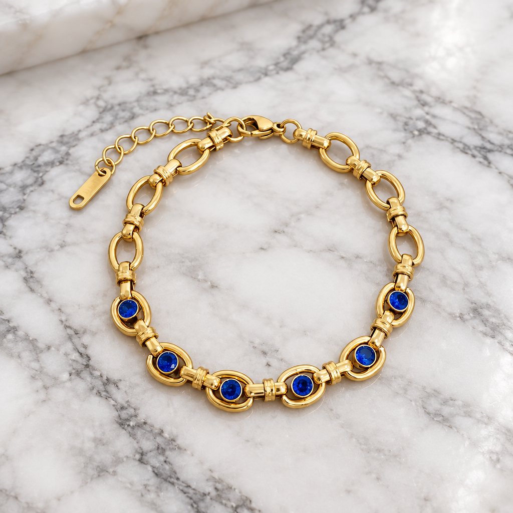 Cobalt Constellation Link Bracelet