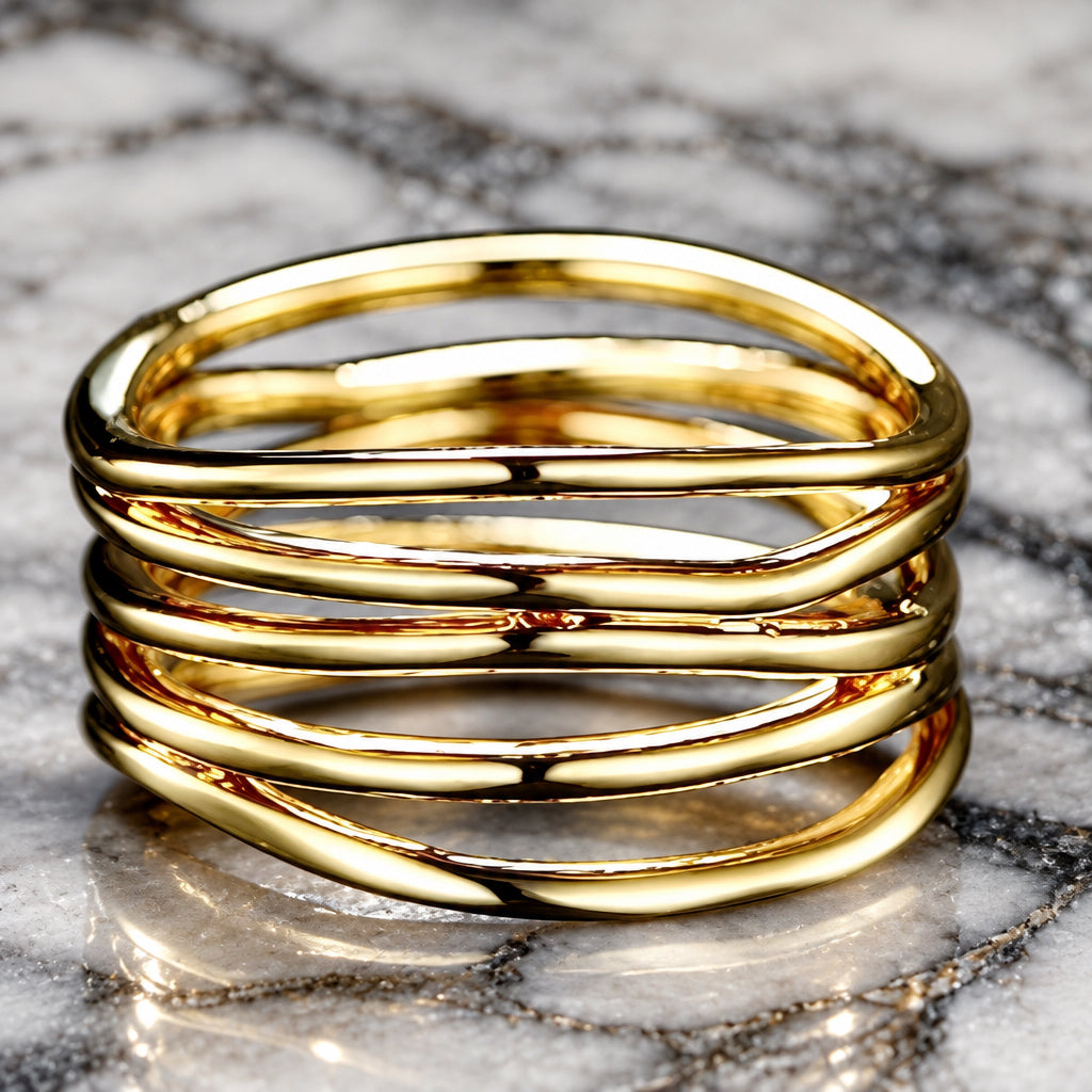 Ripple Stack Gold Ring