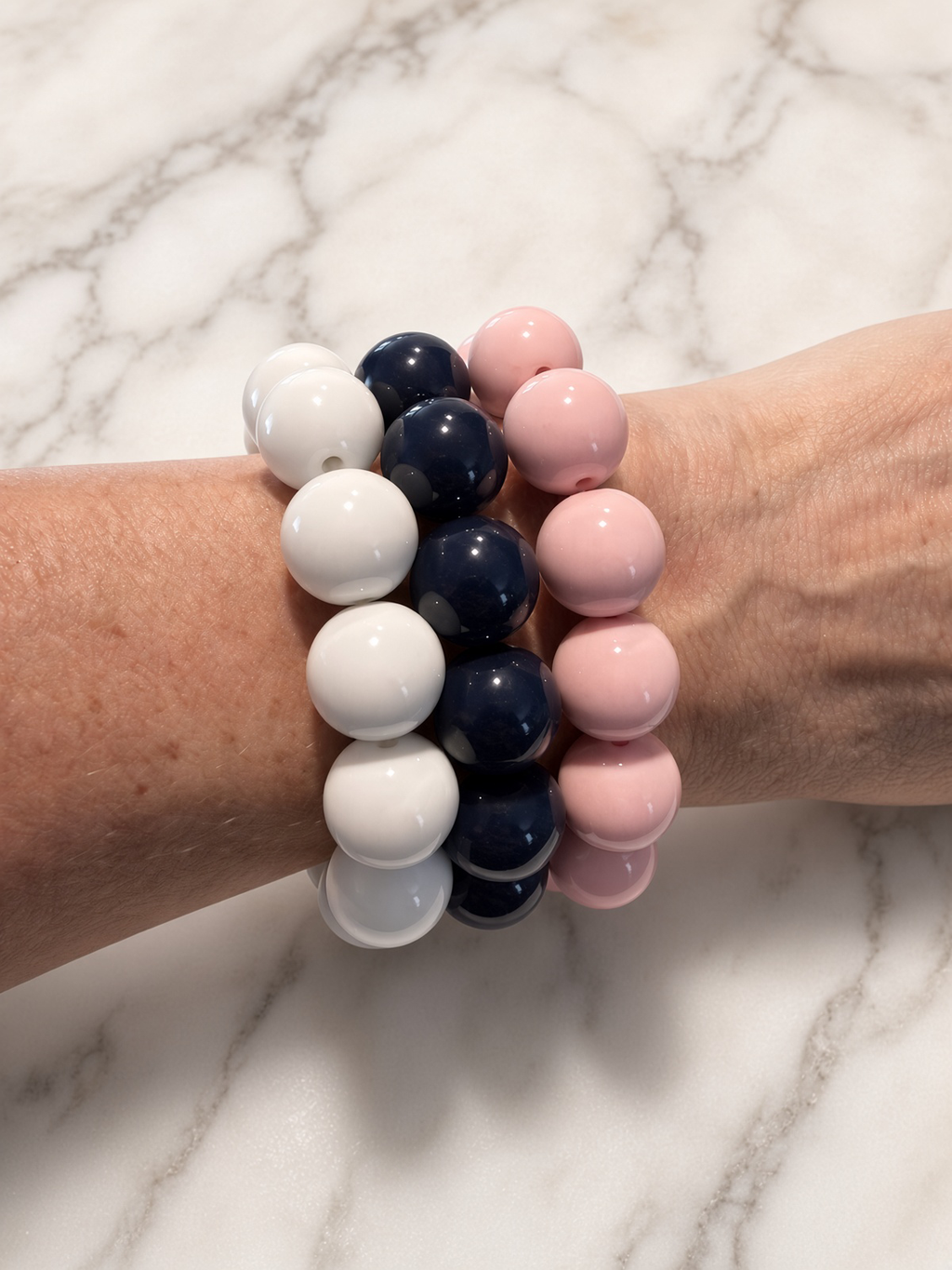 The Color Block Stack — 5-Piece Chunky Bead Set