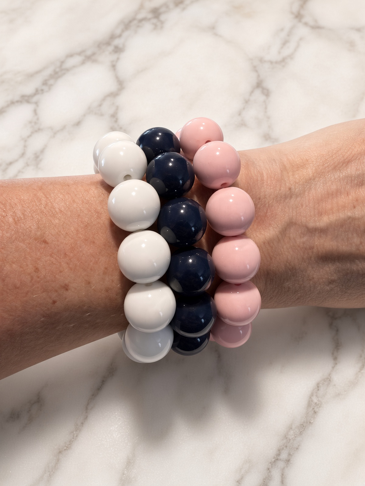 The Color Block Stack — 5-Piece Chunky Bead Set